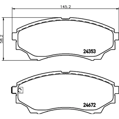 Kuva HELLA 8DB 355 012 381 Jarrupalat akustisella kulumavaroittimella FORD: Ranger Mk2