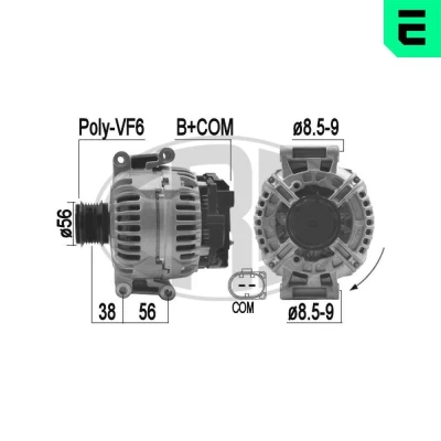 Kuva ERA 210850 Laturi 14V 140A AUDI: A4 B8 Sedan, A5 Sportback, Avant