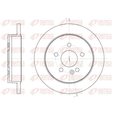 Kuva REMSA 6799.00 Jarrulevyt Taka akseli 284,8, 284,8 14,8 5 täysi HONDA: CIVIC 8 Hatchback, MERCEDES BENZ: ML sarja