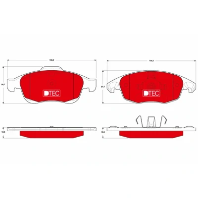 Kuva TRW DTEC COTEC GDB1690DTE Jarrupalat Ei kulumisenilmaisimelle CITROËN: C4 I Grand Picasso, Berlingo II, II Hatchback, PEUGEOT: 5008