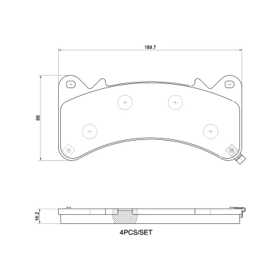 Kuva BREMBO P 10 103 Jarrupalat akustisella kulumavaroittimella Ilman tarvikkeita