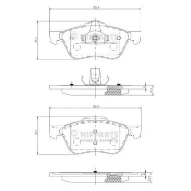 Kuva Jarrupalasarja, levyjarru NIPPARTS J3601082