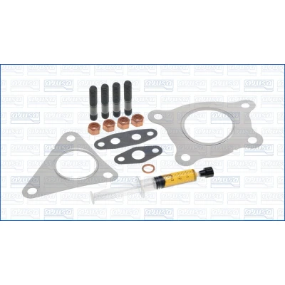 Kuva AJUSA JTC11573 Asennussarja Turboahdin with studs, syringe oil Tiivisteillä asennusohjeella OPEL: Vivaro A Van, Combi