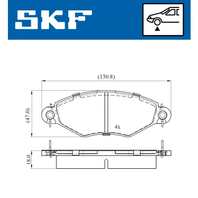 Kuva SKF VKBP 80470 Jarrupalat Ei kulumisenilmaisimelle PEUGEOT: 306 Hatchback, Sedan