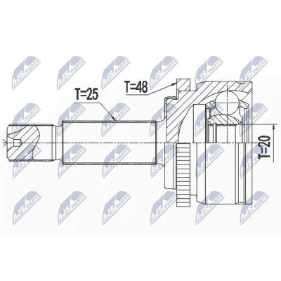 Kuva Nivelsarja, vetoakseli, Etuakseli, oikea, vasen KIA RIO III, Sedan III OE 49500 1W000, 49501 49580 1W000