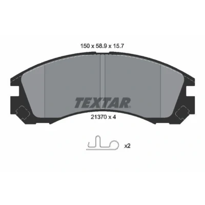 Kuva TEXTAR 2137001 Jarrupalat akustisella kulumavaroittimella MITSUBISHI: Outlander 3, 2 SUV, Lancer 8 Limousine, CITROËN: C Crosser SUV