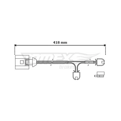 Kuva TOMEX brakes TX 30 51 Jarrupalojen Kulumisen Ilmaisin Etuakseli AUDI: Q7, PORSCHE: Cayenne, VOLKSWAGEN: Touareg I