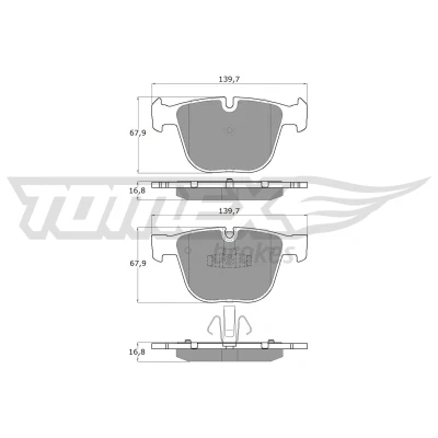 Kuva TOMEX brakes TX 16 67 Jarrupalat Taka akseli Kulumisenilmaisemelle BMW: 7, 5 GT