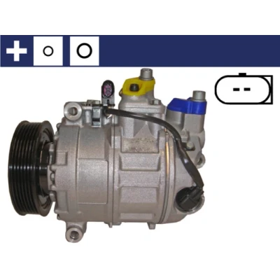 Kuva MAHLE ORIGINAL ACP 110 000S Ilmastoinnin Kompressori 7SEU17C 12 PAG 46 R 134a Tiivisterenkaalla AUDI: Q7, VOLKSWAGEN: Touareg I