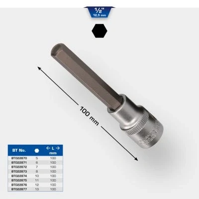 Kuva KS TOOLS BT022875 Hylsyavain 11 Kuusiokolo, sisä