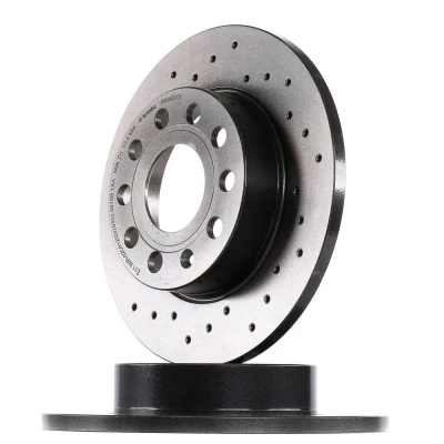 Kuva BREMBO XTRA LINE 08.9488.1X Jarrulevyt 256 12 5 täysi, reijitetty pinnoitettu Ruuveilla VOLKSWAGEN: Golf 5, 7, 6, SKODA: Octavia 2 Combi