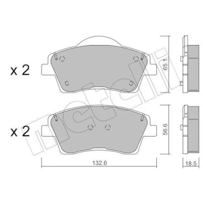 Kuva METELLI 22 1249 0 Jarrupalat Ilman kulumisenilmaisinta VOLVO: XC40