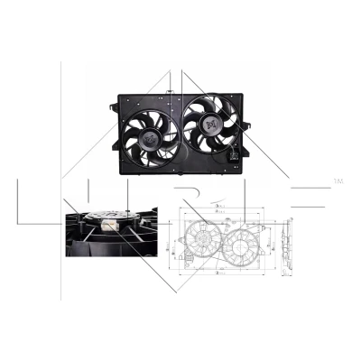 Kuva NRF 47000 Jäähdyttimen Tuuletin 300 12 100/100 Jäähdytystuulettimen kehällä FORD: MONDEO 3 Kombi, 1