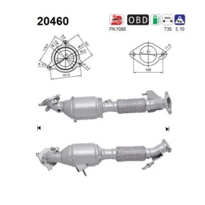 Kuva Katalysaattori FORD C MAX II, Van FOCUS III, Sedan Turnier GRAND MAX, OE 1701158, 1706174, 17195