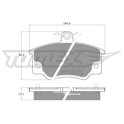 Kuva TOMEX brakes TX 10 731 Jarrupalat Etuakseli Sis. kulumisenilmaisimen FIAT: Barchetta, Uno Hatchback, Punto I ALFA ROMEO: 145, ABARTH: Ritmo