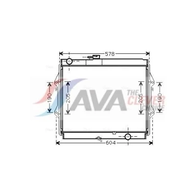 Kuva AVA COOLING SYSTEMS TOA2642 Jäähdytin Alumiini 450mm 518mm 16mm rungolla Jäähdytysrivat juotetut TOYOTA: Hilux VI Pick up 2.5 D 4D