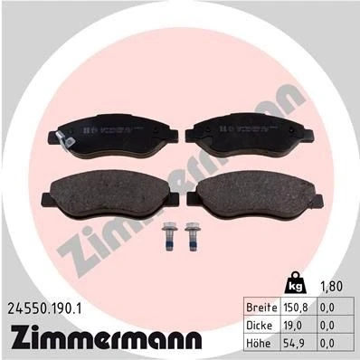Kuva ZIMMERMANN 24550.190.1 Jarrupalat akustisella kulumavaroittimella Ruuveilla Valokuva vastaa toimituslaajuutta OPEL: Corsa D Hatchback