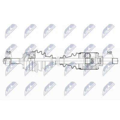 Kuva NTY NPW CT 065 Vetoakseli Etuakseli, vasen 627 PEUGEOT: 106 II Hatchback
