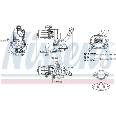 Kuva NISSENS 98232 EGR Venttiili ilman pakokaasukierr. jäähdytintä FORD: Transit Mk6 Van, Bussi, Flatbed Kuorma auto/Alusta