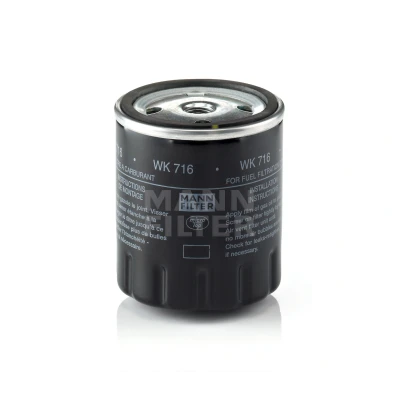 Kuva MANN FILTER WK 716 Polttoainesuodatin Ruuvattava suodatin MERCEDES BENZ: W123 Sedan, G sarja SUV, T2/LN1 Flatbed Kuorma auto/Alusta