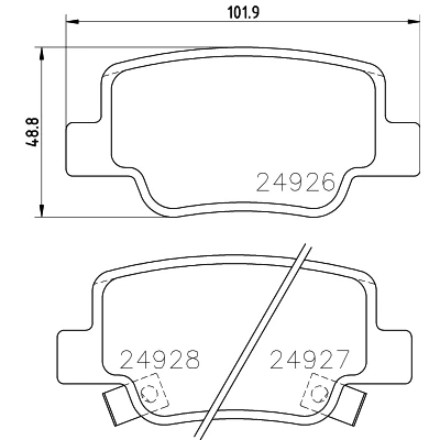 Kuva HELLA 8DB 355 014 891 Jarrupalat akustisella kulumavaroittimella Tarvikkeilla TOYOTA: Verso
