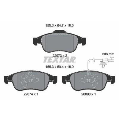 Kuva Textar 2207301 Jarrupala, levyjarru