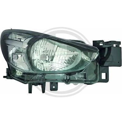 Kuva DIEDERICHS 5606080 Ajovaloumpio Oikea H4 ilman valokorkeussäätimen moottoria MAZDA: 2 Hatchback