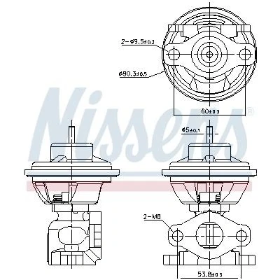 Kuva Venttiili, pakokaasun kierrätys HYUNDAI, KIA OE 2841027000, 2841027001