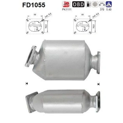 Kuva AS FD1055 Hiukkassuodatin Kordieriitti BMW: 5 Touring, Sedan, X3