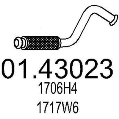 Kuva MTS 01.43023 Pakoputki 545 Edessä keskiäänenvaimentajalle CITROËN: C4 I Hatchback