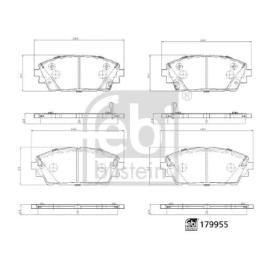 Kuva FEBI BILSTEIN 179955 Jarrupalat Etuakseli akustisella kulumavaroittimella Huudonvaimennuspellillä, Kiinnitysmateriaalilla Jousella MAZDA: 3 Hatchback