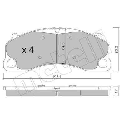 Kuva METELLI 22 1256 0 Jarrupalat Kulumisenilmaisemelle