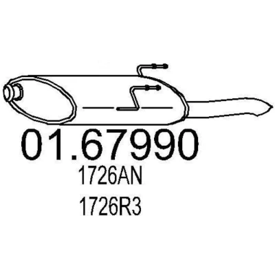 Kuva MTS 01.67990 Takaäänenvaimennin 755 PEUGEOT: 406 Farmari