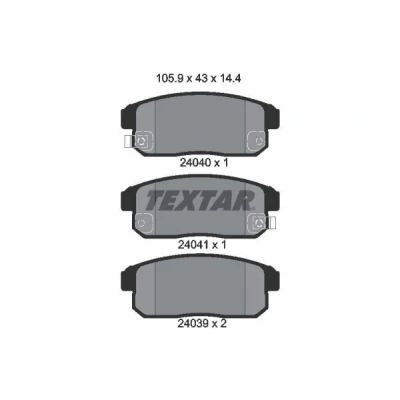 Kuva TEXTAR 2404001 Jarrupalat akustisella kulumavaroittimella NISSAN: Maxima V QX Sedan, Primera SUZUKI: IGNIS I, 2