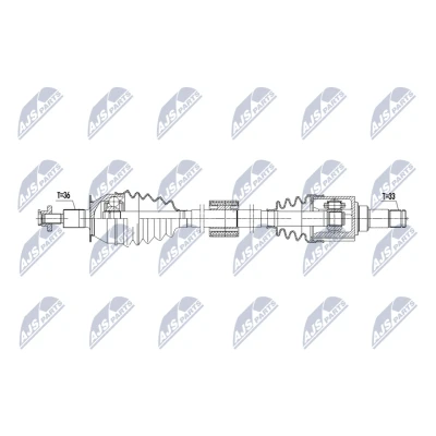 Kuva NTY NPW VW 234 Vetoakseli Etuakseli, oikea 909mm Käsivaihteisto, 5 portainen