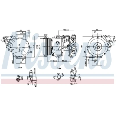 Kuva NISSENS 890876 Ilmastoinnin Kompressori 7SEH17C 12 PAG 46 R 134a