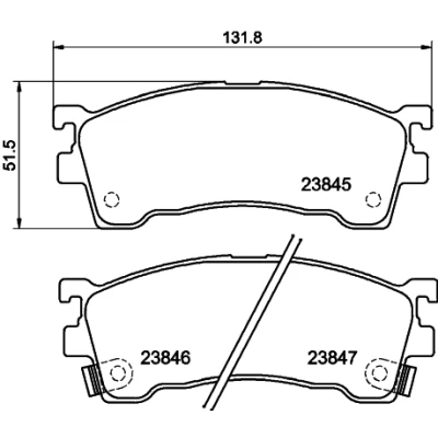 Kuva HELLA 8DB 355 006 621 Jarrupalat akustisella kulumavaroittimella Tarvikkeilla MAZDA: 626 V Hatchback, Sedan, 323 F 6