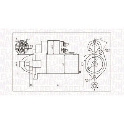 Kuva MAGNETI MARELLI 063720624010 Starttimoottori 12 1,7 9 AUDI: A4 B7 Sedan, Avant, B6 VOLKSWAGEN: Passat B5 GP Variant