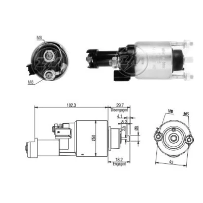 Kuva Magneettikytkin, käynnistin HONDA ACCORD VIII, Kombi CIVIC Hatchback CR V III, FR OE 31204 RNA 003, A01