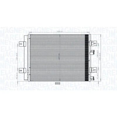 Kuva MAGNETI MARELLI 350203765000 Ilmastoinnin Lauhdutin Vedenerottimella 522x398x16 398 522 16