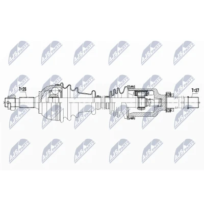 Kuva NTY NPW PE 035 Vetoakseli Etuakseli, vasen 945 92 CITROËN: C5 III Farmari, 3