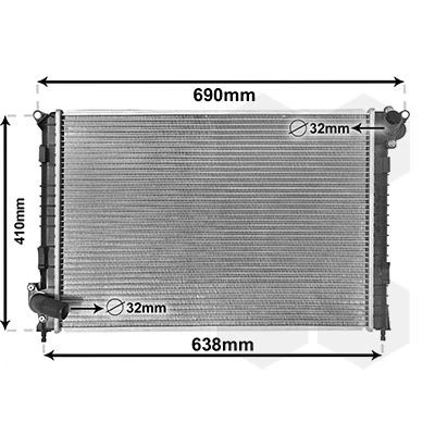 Kuva VAN WEZEL 06002314 Jäähdytin Alumiini 578 399 26 Jäähdytysrivat juotetut MINI: Hatchback