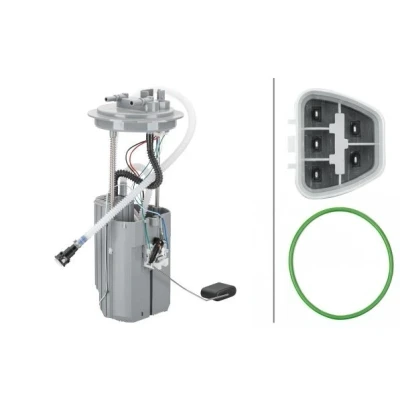 Kuva HELLA 8TF 358 106 721 Polttoainepumppu Säiliön anturilla, Tiivisteillä Sähköinen