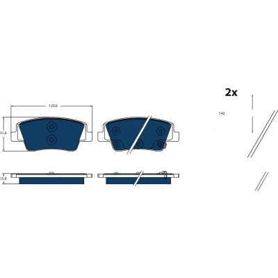 Kuva Jarrupalasarja, levyjarru, Taka akseli HYUNDAI IONIQ 5, KIA EV6 OE 58101 T1A25, 58302 ARA50, CGA50