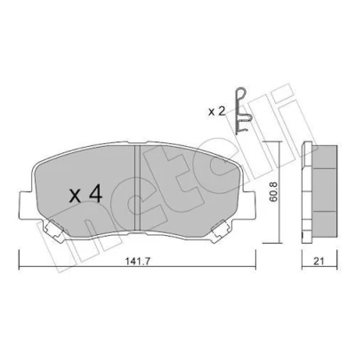 Kuva METELLI 22 0969 1 Jarrupalat akustisella kulumavaroittimella JEEP: Cherokee V