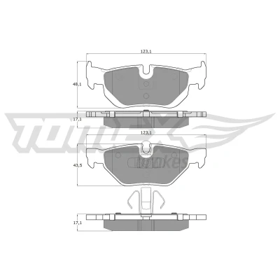 Kuva TOMEX brakes TX 14 36 Jarrupalat Taka akseli Kulumisenilmaisemelle BMW: 3 Touring, Coupe, Sedan