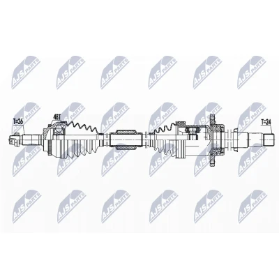 Kuva Vetoakseli, Etuakseli, oikea TOYOTA AVENSIS, AVENSIS Kombi, Sedan OE 43410 05430