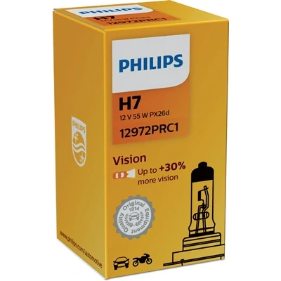 Kuva Halogeenilamppu PHILIPS Vision H7 PX26d BMW, ROVER, HONDA, DACIA, LAND VOLVO, SUBARU, SSANGYONG, ALPINA, SUZUKI, SAAB, IVECO, RENAULT TRUCKS,