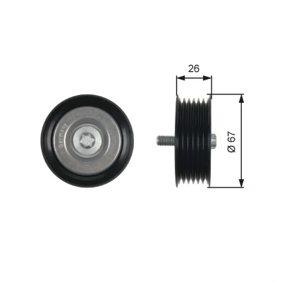 Kuva GATES T36438 Ohjainrulla FleetRunner Micro V Stretch Fit urilla MERCEDES BENZ: E sarja T modell, C Sedan