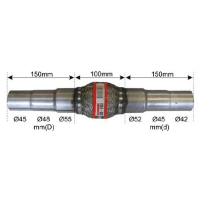 Kuva BOSAL 265 003 Joustoputki, Pakoputkisto liitosputkella